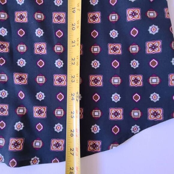 Calvin Klein Womens Tunic Blouse Button Front Long Sleeve Geometric Print Medium - Picture 11 of 12